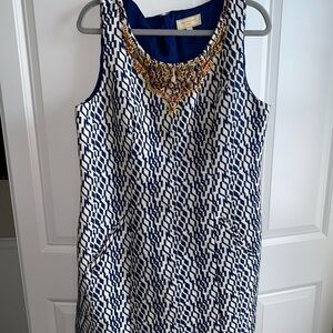 ANTHROPOLOGIE MULBERRY ROAD SHEATH DRESS BY MOULINETTE SOEURS‎ Size 14 Beaded